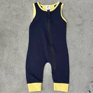peekaboo beans black zip tank romper 6-12 months